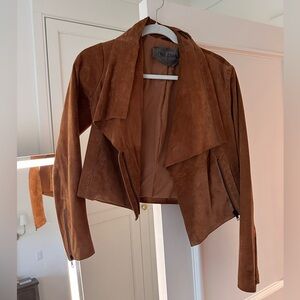 Vintage Free People Brown Suede Cropped Jacket